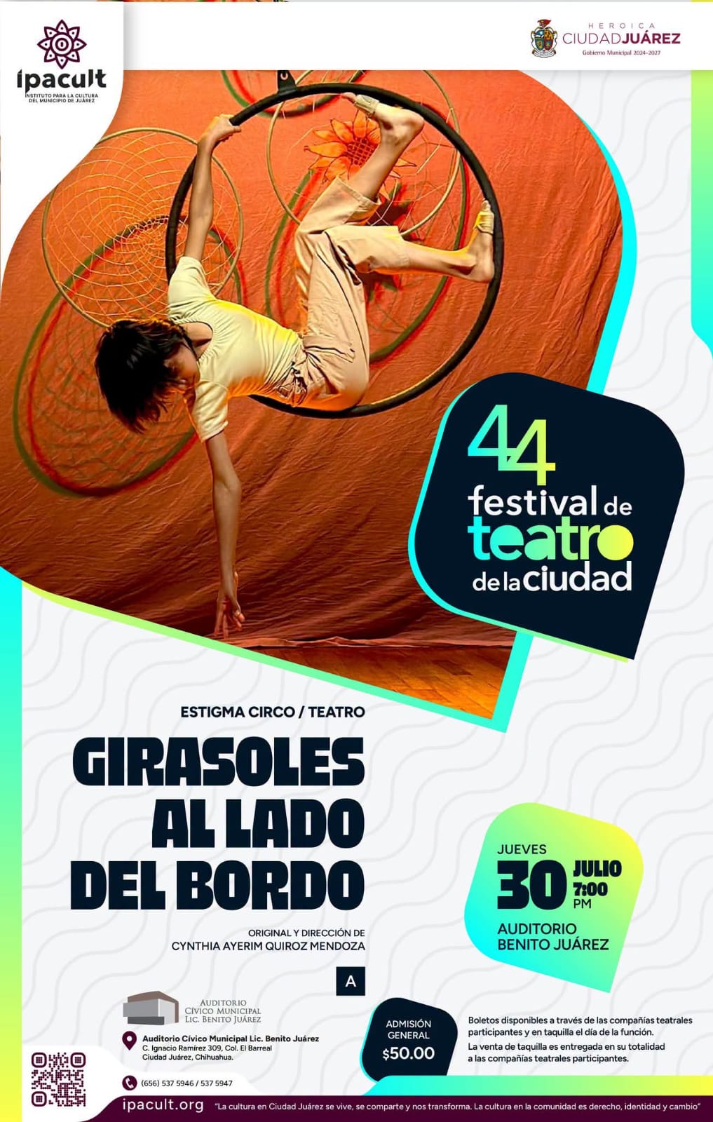 "Girasoles al lado del bordo" obra parte de Festival de Teatro de la Ciudad 2026