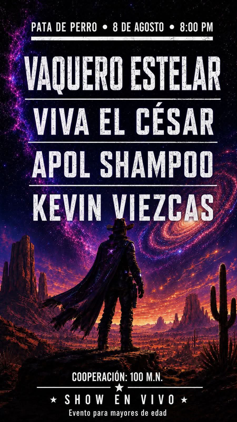 Vaquero Estelar, Viva El César, Apol Shampoo y Kevin Viezcas en el Pata